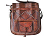 Bohemian Morocco Leather Bag - Embroidered - Caramel - Heritage Tote | Moroccan Corridor