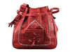 Bohemian Morocco Leather Bag - Embroidered - Red - Moroccan Corridor