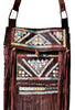 Rebel Leather Messenger/Crossbody Bag - Brown - Embroidered - Bohemian Morocco