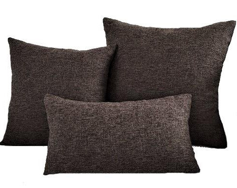 Moroccan Pillow - Set of Three - Solid - Brown