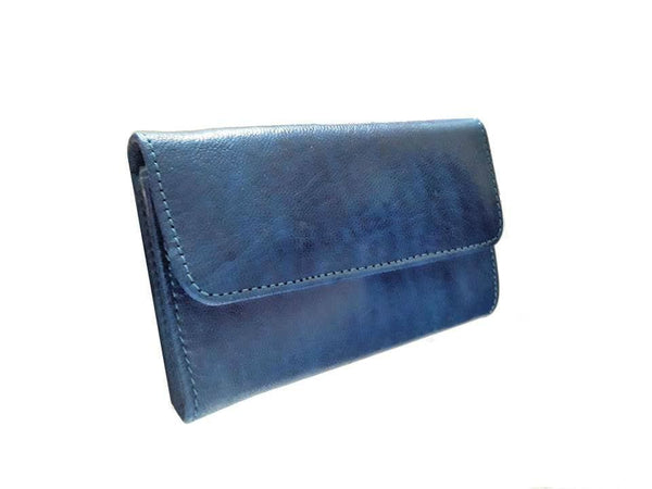 Club Morocco Leather Wallet - Simple - Small - Blue