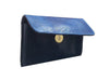 Club Morocco Leather Wallet - Simple - Small - Blue - Open