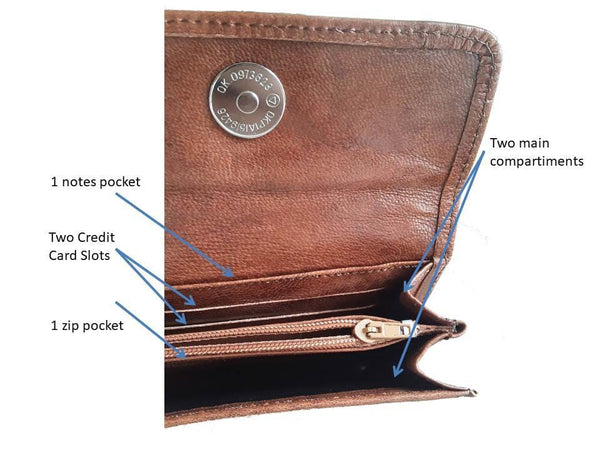 Club Morocco Leather Wallet - Simple - Small - Brown Caramel - Inside