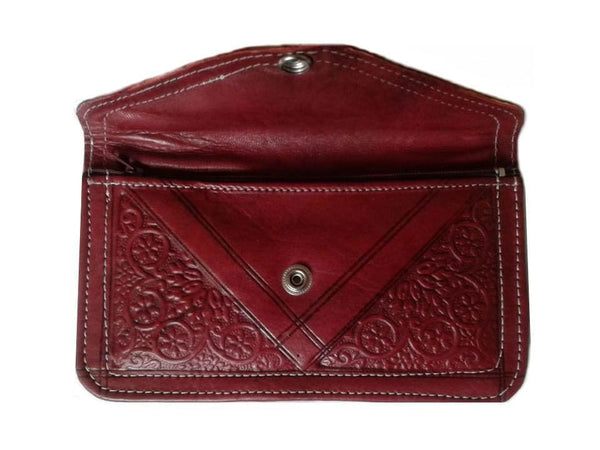 Envelope Leather Purse - Red Wine - Envelope Collection | Moroccan Corridor
