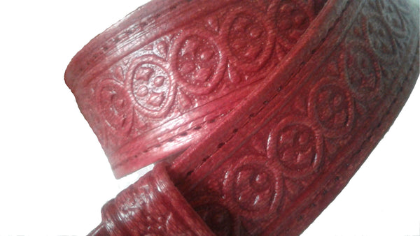 Handmade Leather Belt - Marrakesh - Red - Moroccan Corridor