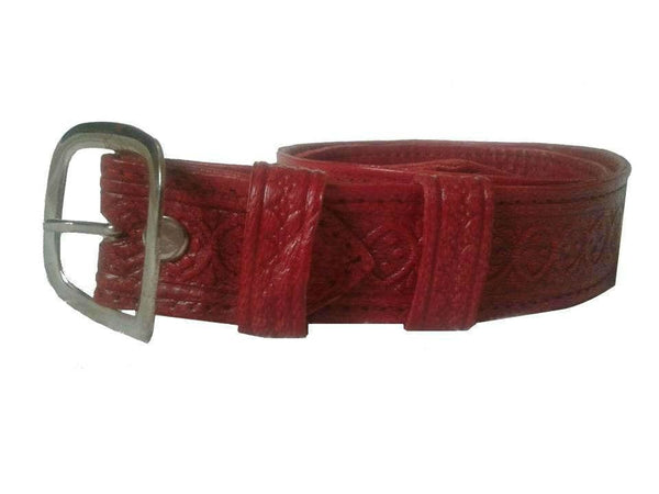 Handmade Leather Belt - Marrakesh - Red - Moroccan Corridor