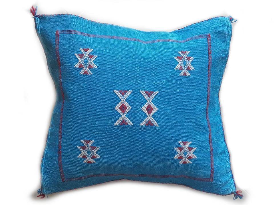 Handmade Moroccan Cushion Sabra Silk Pillow Lalla Hasnaa