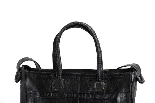 Heritage Tote - Black - Zip Closure - Moroccan Corridor