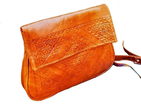 Heritage Leather Bag - Berber Girl - Embossed - Orange