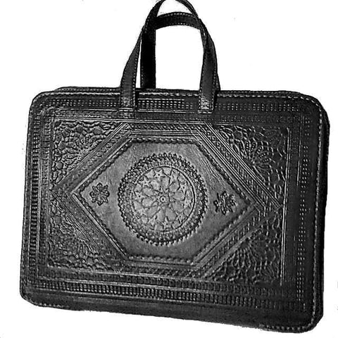 Heritage Portfolio Briefcase - Black - Zellige - Moroccan Corridor®