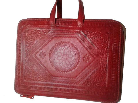 Heritage Portfolio Briefcase - Red - Zellige - Moroccan Corridor