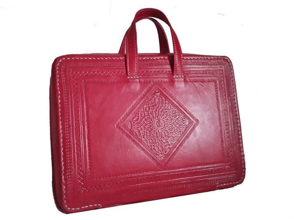 Heritage Portfolio Briefcase - Red - Zellige - Moroccan Corridor