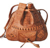 Moroccan Handmade Genuine Leather Bag - Heritage Tote Bucket Bag - Brown Caramel