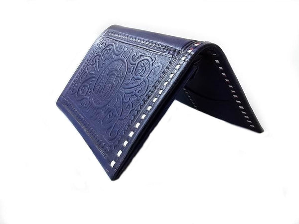 Leather Wallet - Moroccan Heritage Wallet - Blue