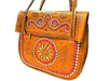 Jeblia Leather Tote Bag - Embroidered - Orange