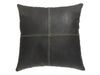 Leather Pillow Cover - 4 Squares - Gray