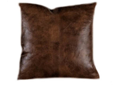 Leather Pillow Cover - Square - Brown - Moroccan Corridor