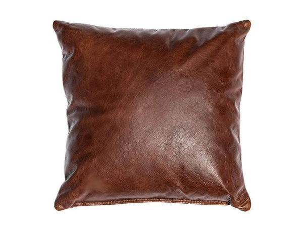 Leather Pillow - Brown Caramel - Moroccan Corridor