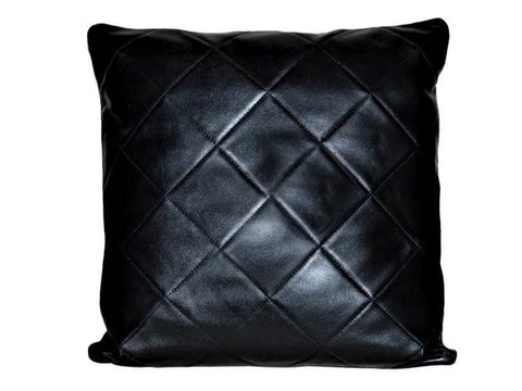 Leather Pillow Cover - Square - King - Black - Moroccan Corridor