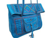 Chekkara - Embroidered - Turquoise - Heritage Tote Bag | Moroccan Corridor