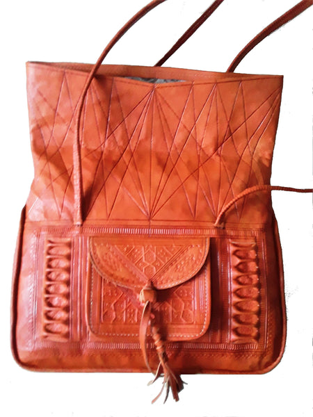 Chekkara - Orange - Heritage Tote Bag | Moroccan Corridor