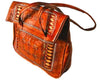 Copy of Leather Tote Bag - Chkara - Stars Embroidered - Orange