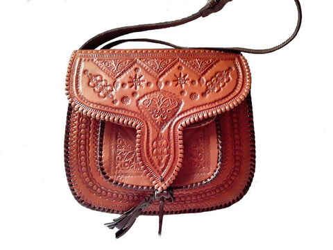 LSSAN Leather Shoulder Bag - Large size - Orange - Heart