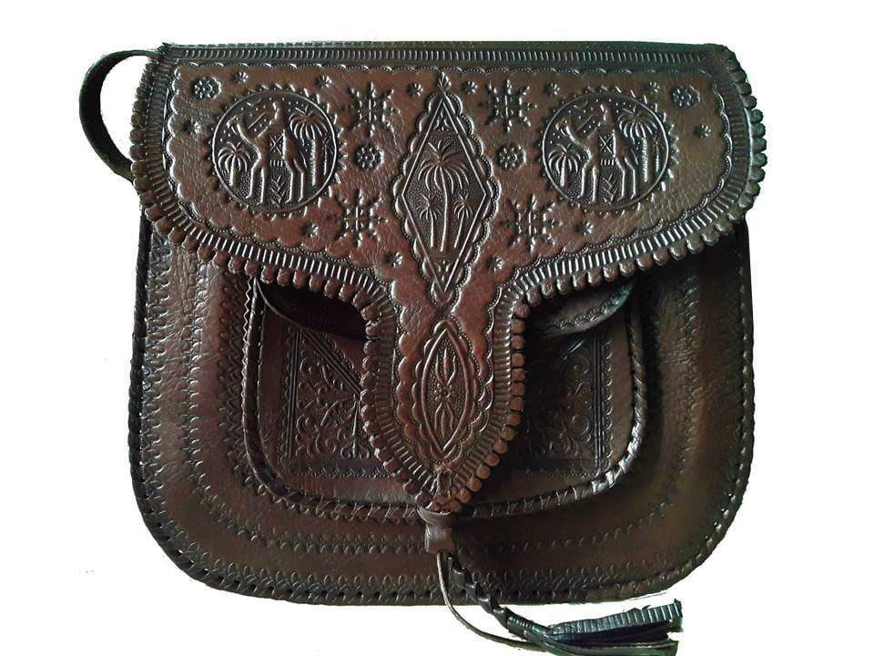 LSSAN Handbag - Brown - Camel | Leather Shoulder Bag By Moroccan Corridor®
