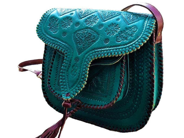 LSSAN Handbag - Large size - Dark Green - Heart - Shoulder | Moroccan Corridor