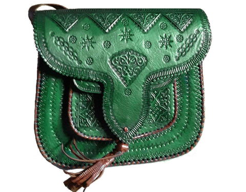 LSSAN Handbag - Large size - Green - Heart - Moroccan Corridor