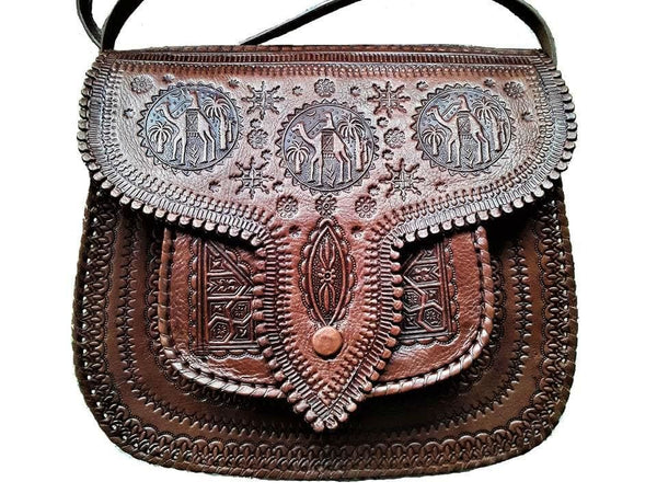 LSSAN Handbag - Large size - Brown Caramel - Camels | Leather Shoulder ...