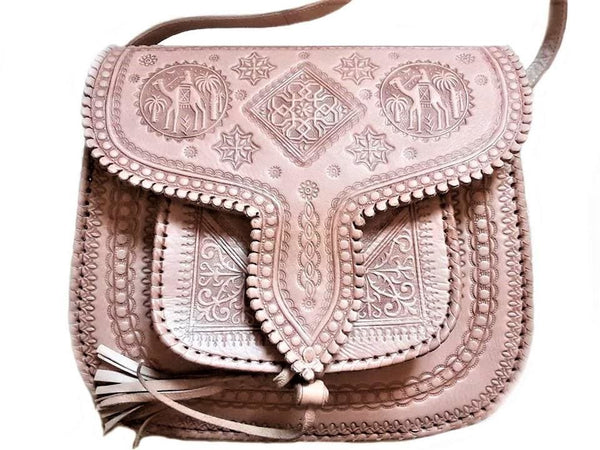 LSSAN Handbag - Large size - Natural - Square | Leather Shoulder Bag By ...