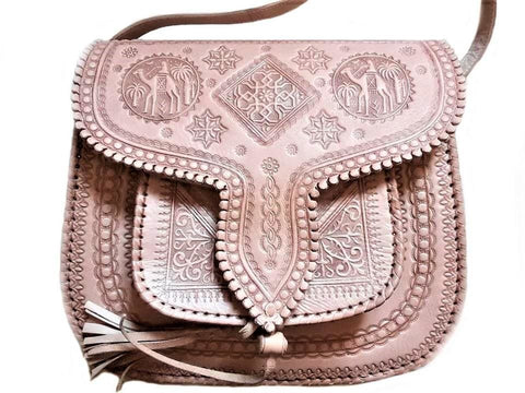 LSSAN Handbag - Large size - Natural - Square - Shoulder | Moroccan Corridor®