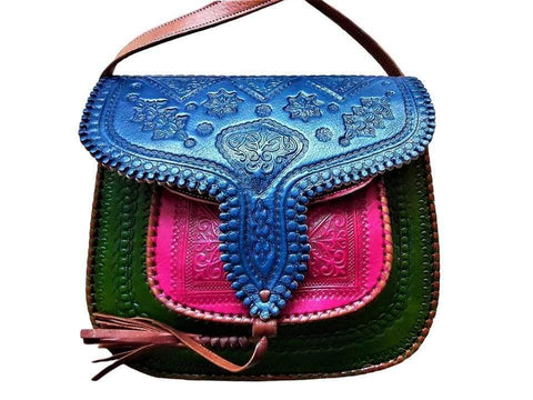 LSSAN Color Block Leather Handbag