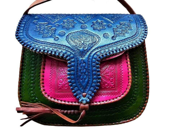LSSAN Handbag - Color Block Bag - Heart