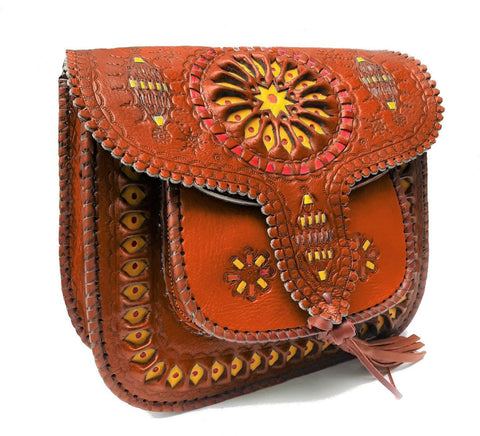 LSSAN Handbag - Large size - Orange - Embroidered