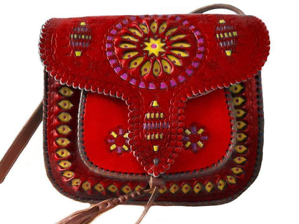 LSSAN Handbag - Large size - Red - Embroidered