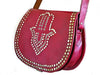 Médaillon Leather Bag - Khmissa - Red - Moroccan Corridor - Profil