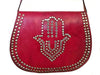 Médaillon Leather Bag - Khmissa - Red - Moroccan Corridor