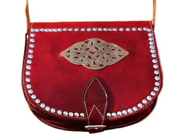 Médaillon Leather Bag - Mdamma - Red - Moroccan Corrdior