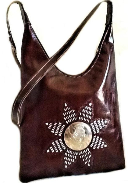 Médaillon Leather Tote Bag - M'dina - Brown - Moroccan Corridor