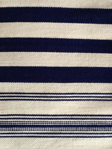 Mendil - Dark Blue Striped Throw - Blanket | Moroccan Corridor