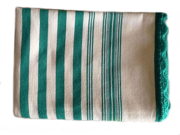 Mendil - Turquoise Striped Throw - Blanket | Moroccan Corridor