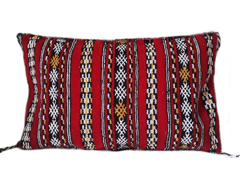 Moroccan Berber Pillow / Cushion Cover - Kilim - Red - High Atlas