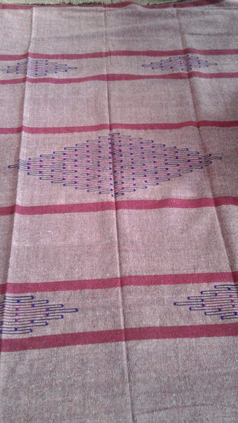 Moroccan Blanket - Wool Embroidered - Khmiss Blanket/Rug - Rug | Corridor