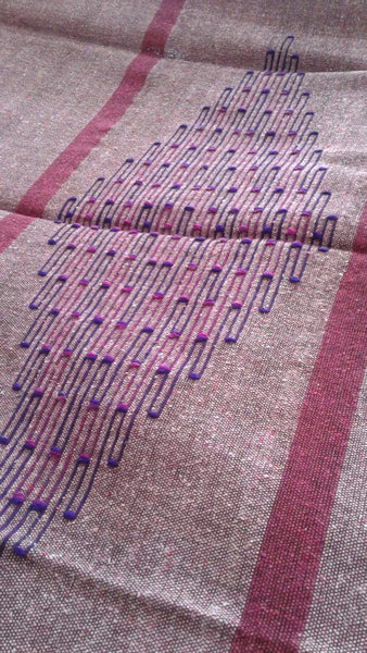 Moroccan Blanket - Wool Embroidered - Khmiss Blanket/Rug - Rug | Corridor