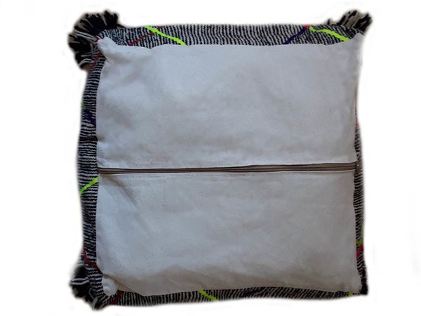 Moroccan Floor Pillow / Cushion - Beni Ourain Style - Rear View - Sylia
