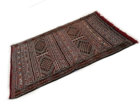 Moroccan Kilim Carpet / Rug - Deep Red - Atlas - Moroccan Corridor