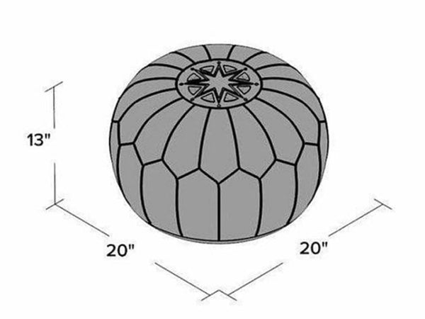 Moroccan Leather Pouf - Tan - Moroccan Corridor