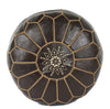 Moroccan Leather Pouf - Brown - Moroccan Corridor